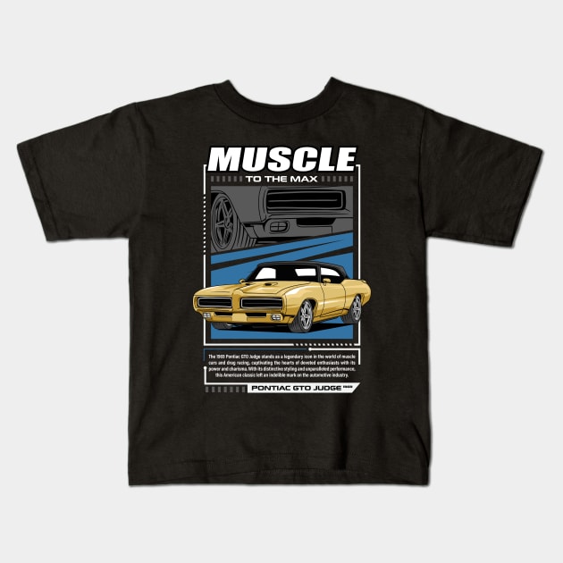 Classic GTO Muscle Car Kids T-Shirt by milatees